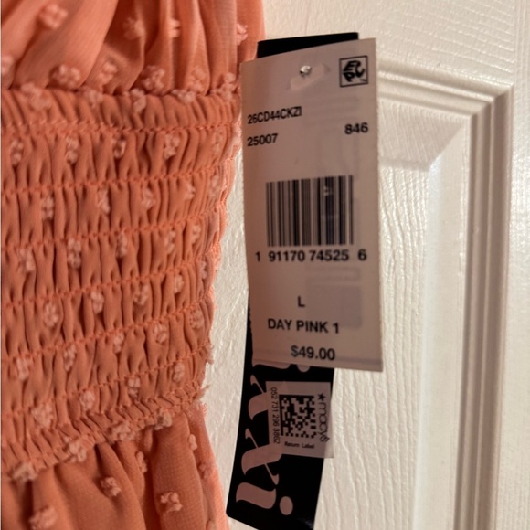 Trixxi Orange and Pink Tiered Sundress Spaghetti Strap Casual - Picture 4 of 5